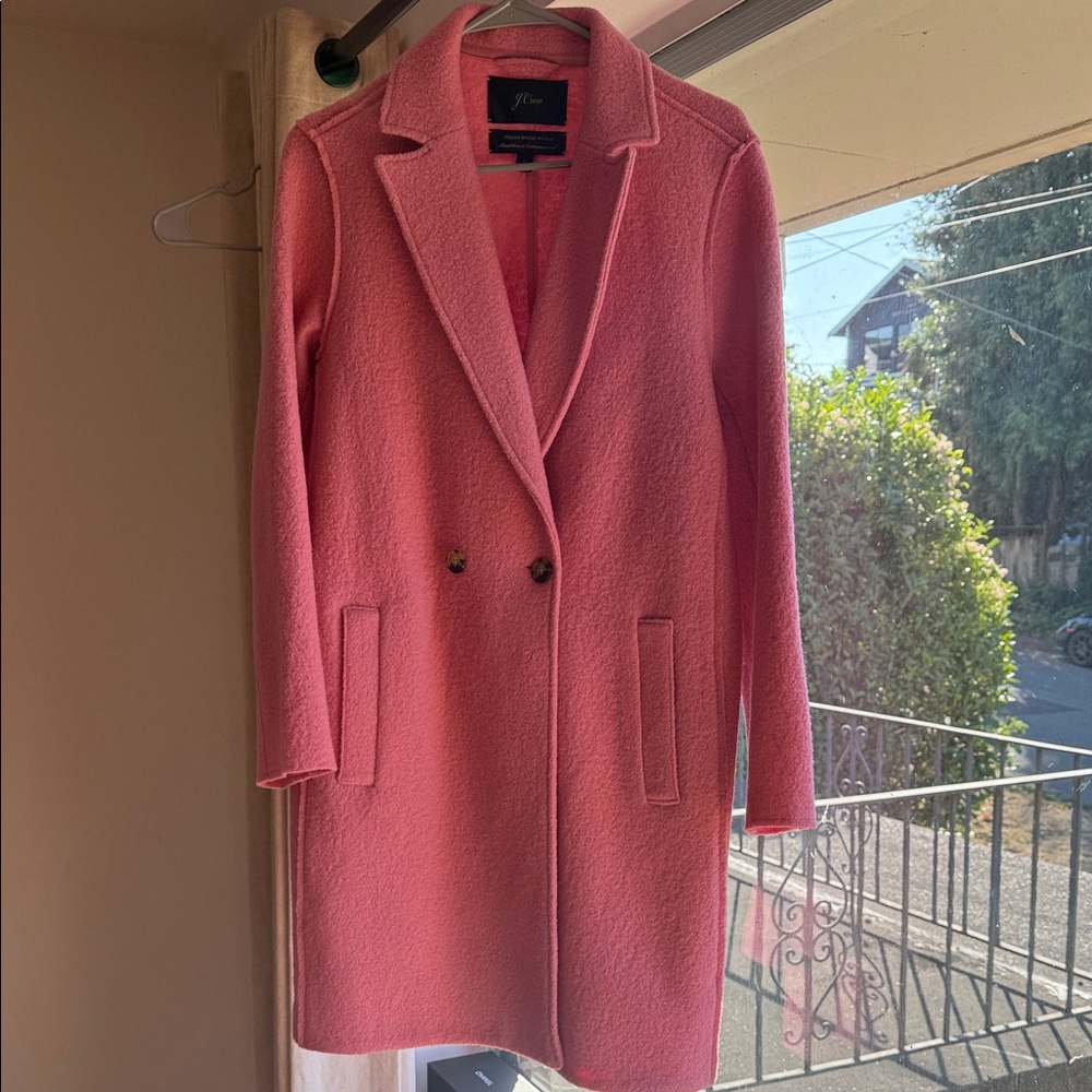 J. Crew Pink Double-Breasted Trench Coat